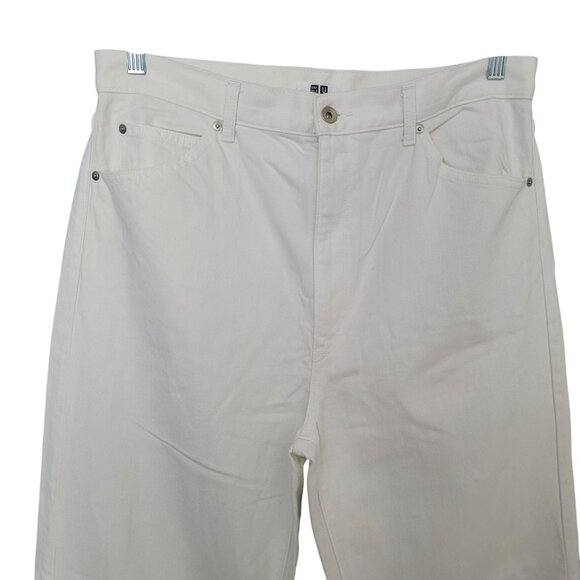 Uniqlo U Straight Leg Jeans Mens Size 32 x 30 (measured 34 x 30) White Denim - Picture 3 of 7